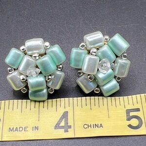 Vintage 1950’s Japan Cluster Bead Earrings
